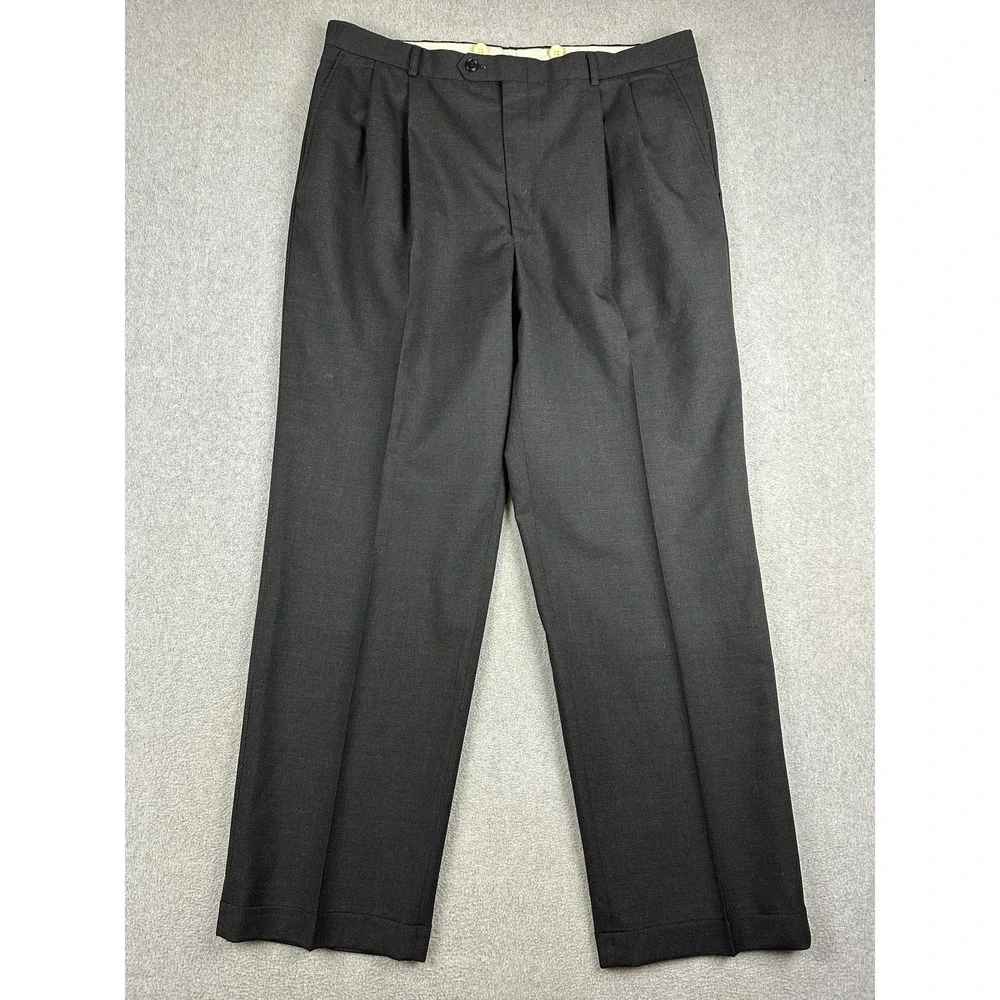 Tailors' Row Suit Mens 44R 36x31 Gray Wool 2 Piece Classic Fit Business Formal